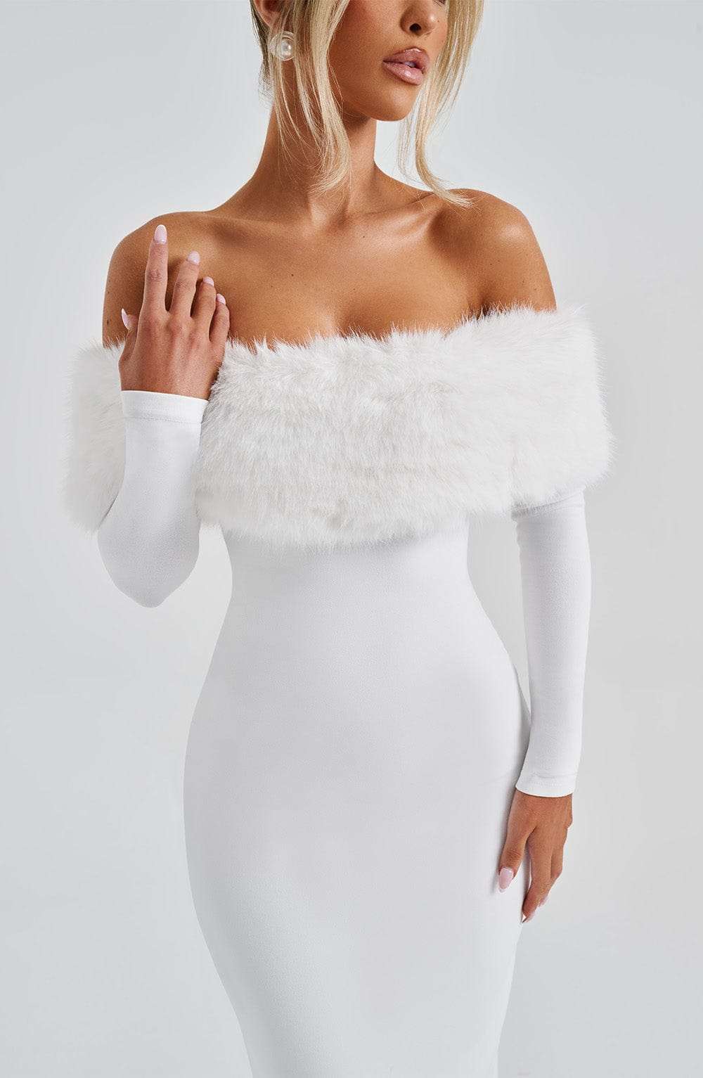 Vittoria Midi Dress - Ivory Ryvelle