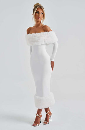 Vittoria Midi Dress - Ivory Ryvelle