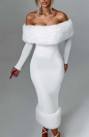 Vittoria Midi Dress - Ivory Ryvelle