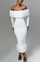 Vittoria Midi Dress - Ivory Ryvelle