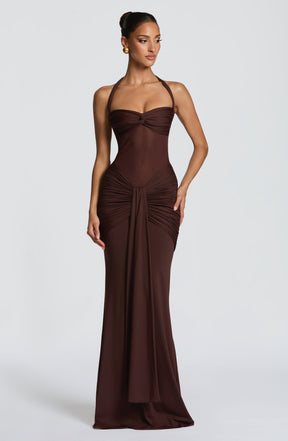 Vixen Maxi Dress - Plum Brown Ryvelle