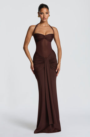 Vixen Maxi Dress - Plum Brown Ryvelle