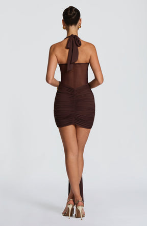 Vixen Mini Dress - Plum Brown Ryvelle