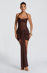 Vixen Mini Dress - Plum Brown Ryvelle