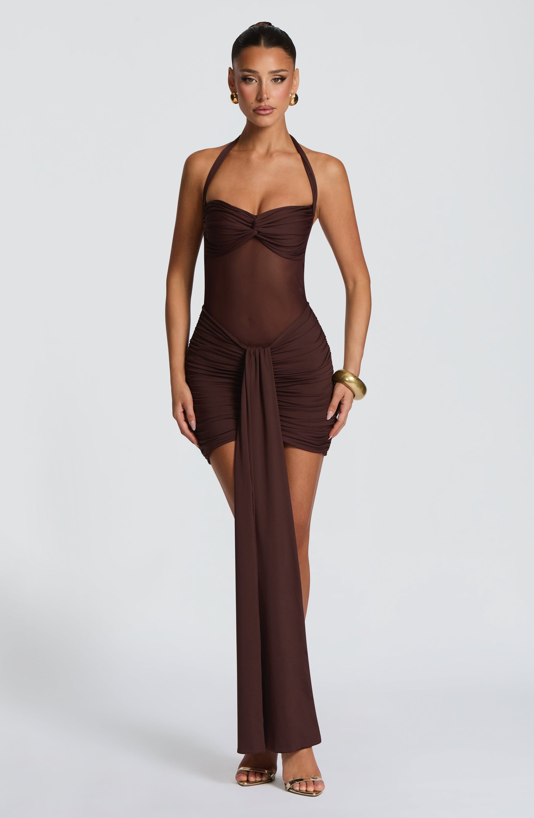 Vixen Mini Dress - Plum Brown Ryvelle