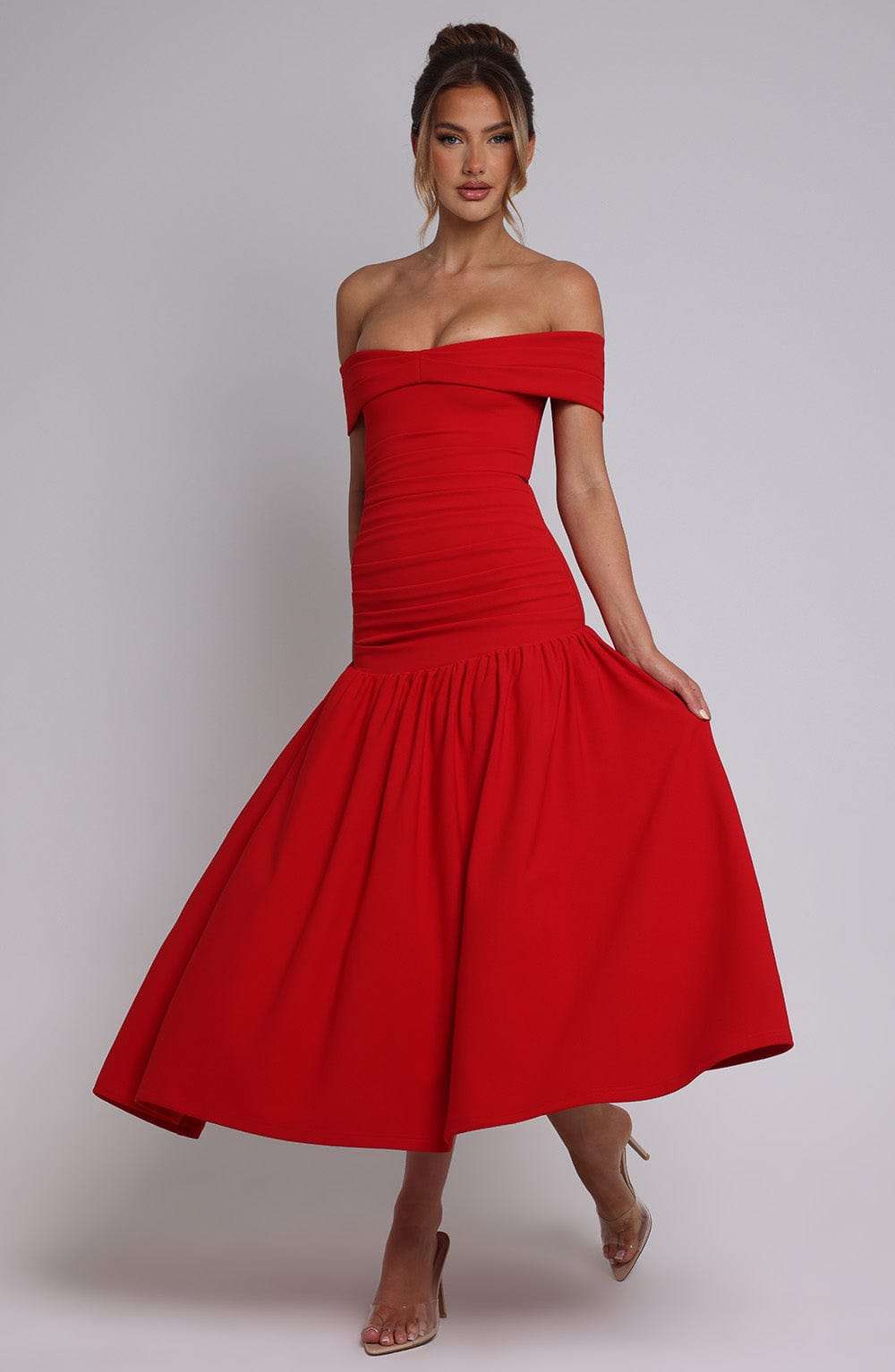 Wilhelmina Midaxi Dress - Red Ryvelle