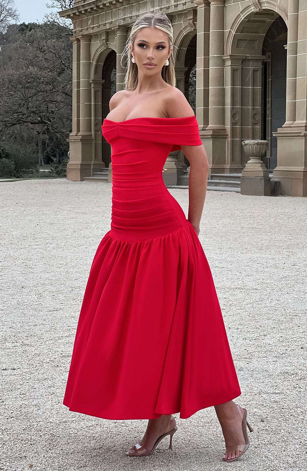 Wilhelmina Midaxi Dress - Red Ryvelle