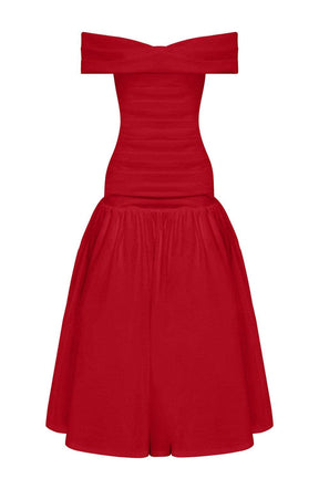 Wilhelmina Midaxi Dress - Red Ryvelle