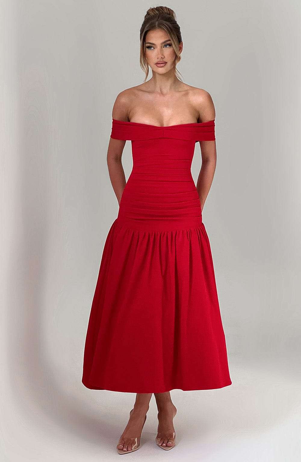 Wilhelmina Midaxi Dress - Red Ryvelle