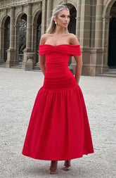 Wilhelmina Midaxi Dress - Red Ryvelle