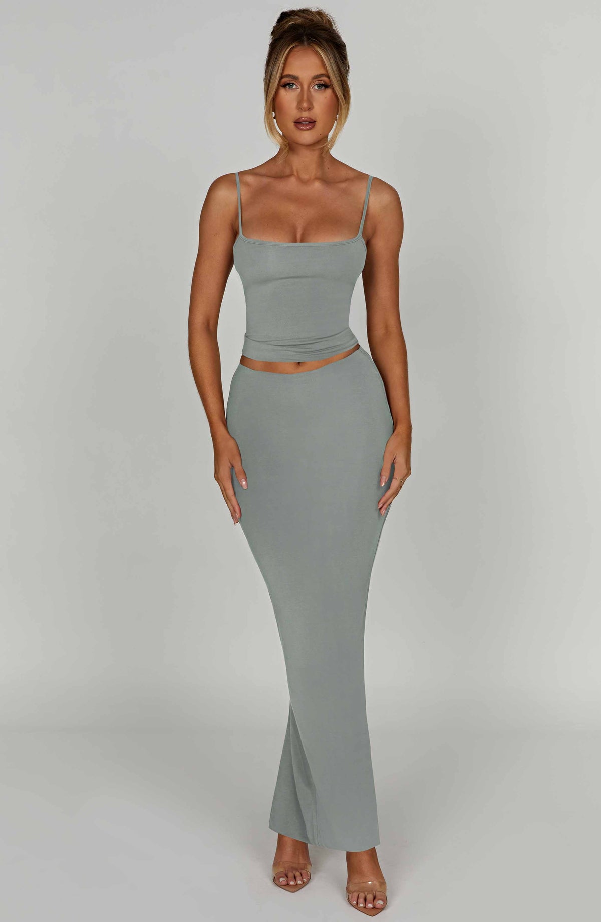 Yazmin Maxi Skirt - Steel Ryvelle
