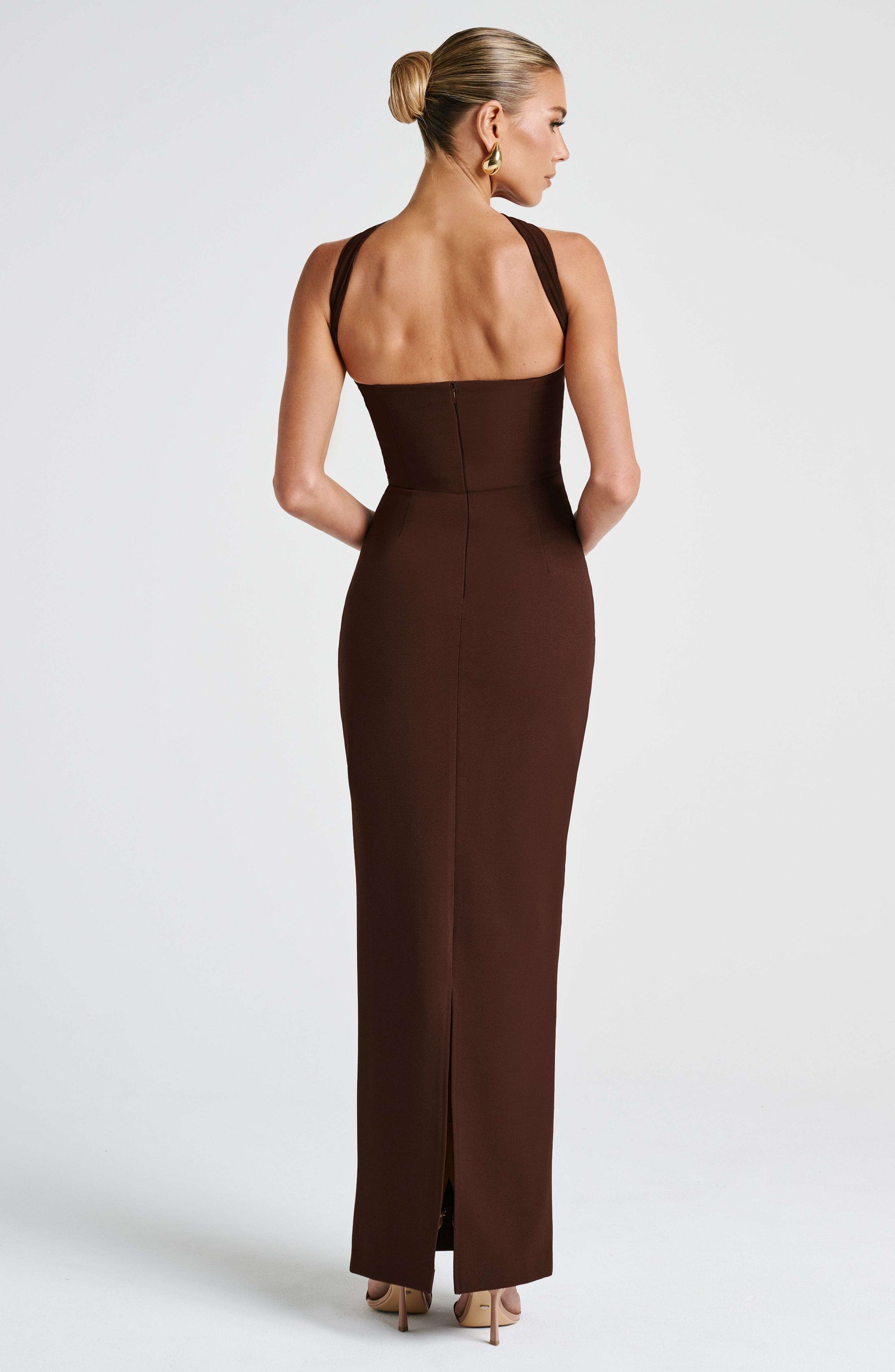 Yulia Maxi Dress - Plum Brown Ryvelle