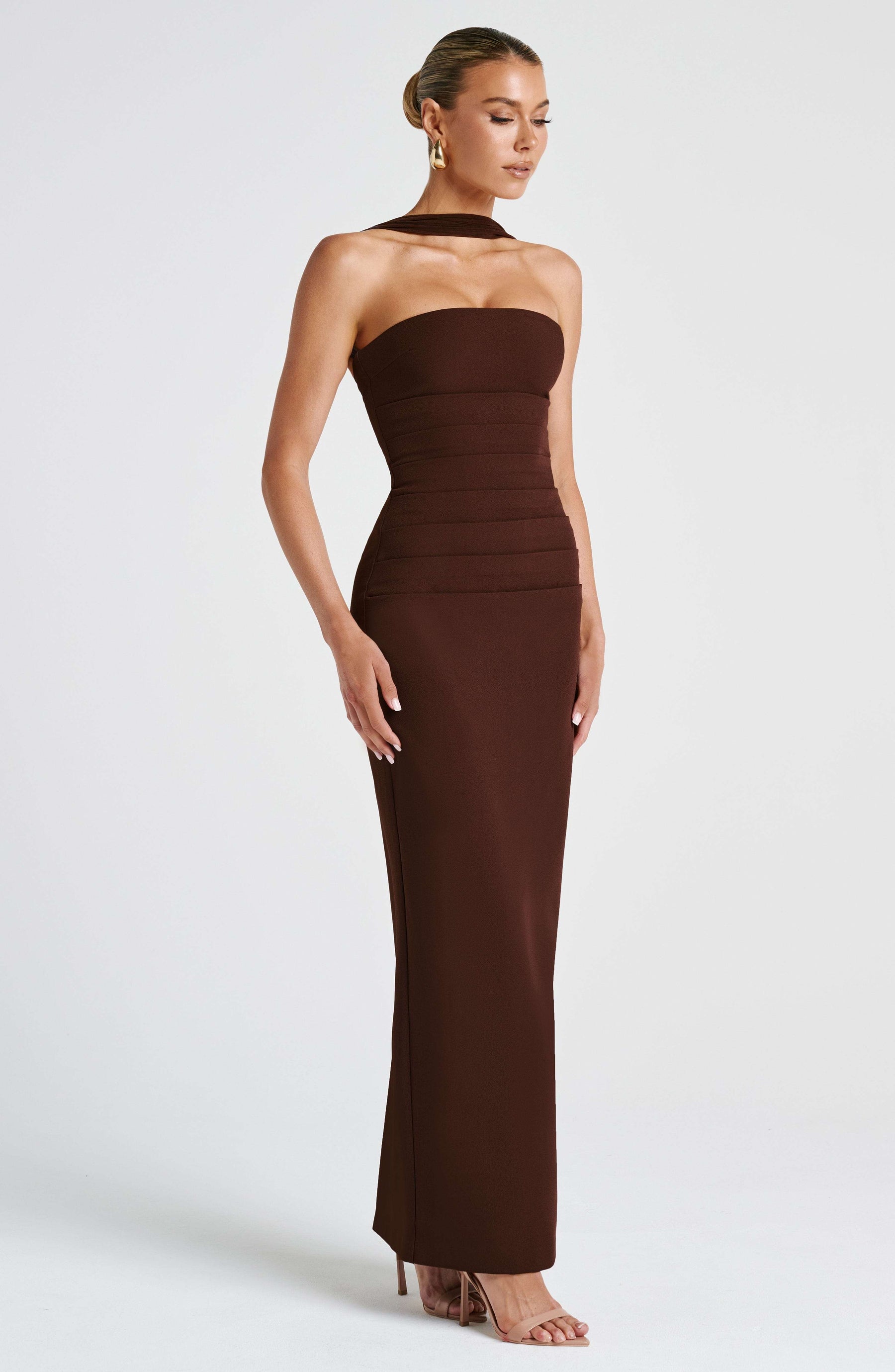 Yulia Maxi Dress - Plum Brown Ryvelle