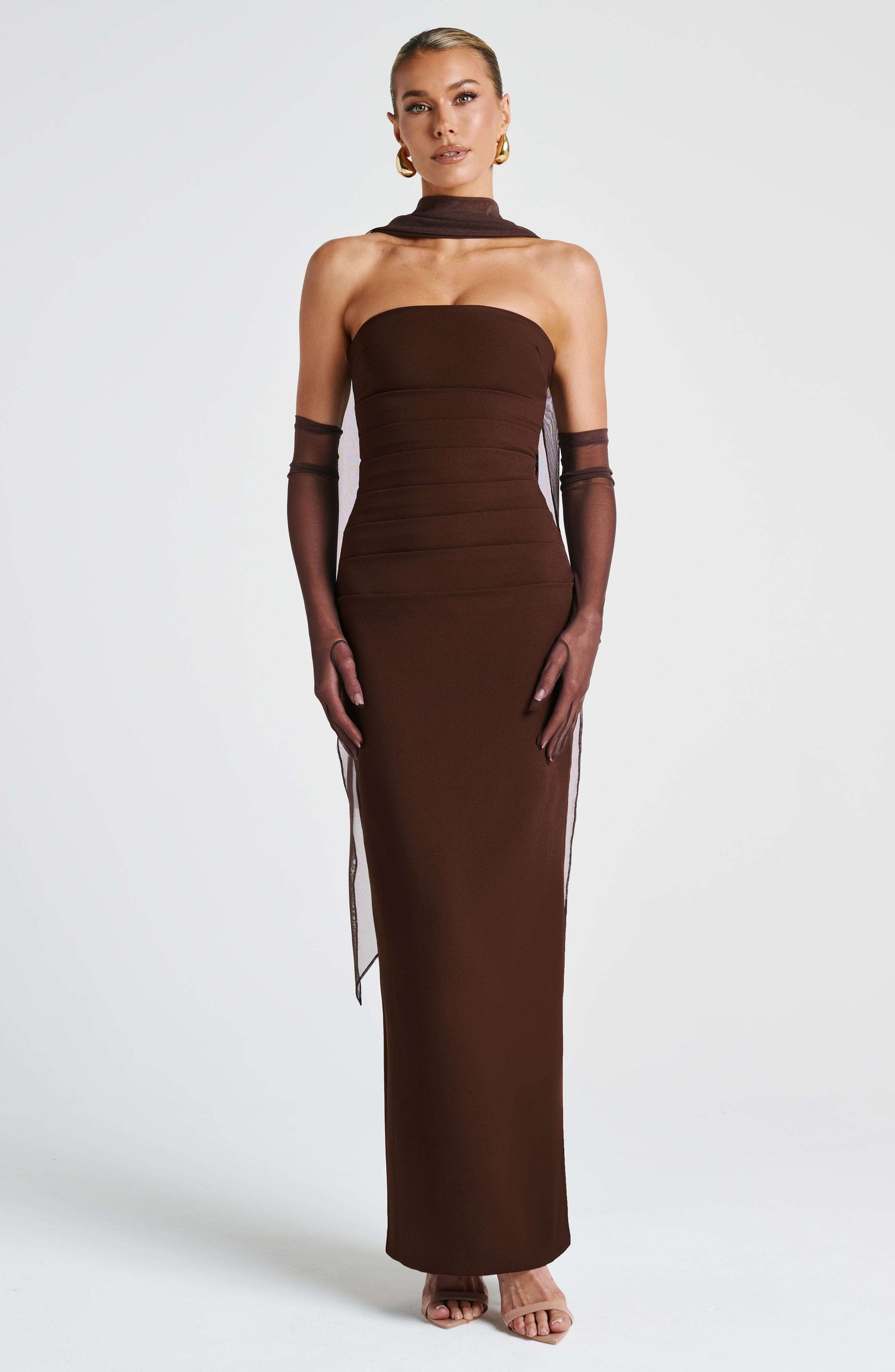 Yulia Maxi Dress - Plum Brown Ryvelle