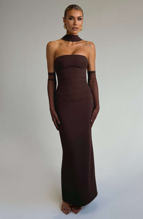 Yulia Maxi Dress - Plum Brown Ryvelle