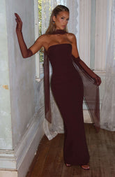 Yulia Maxi Dress - Plum Brown Ryvelle