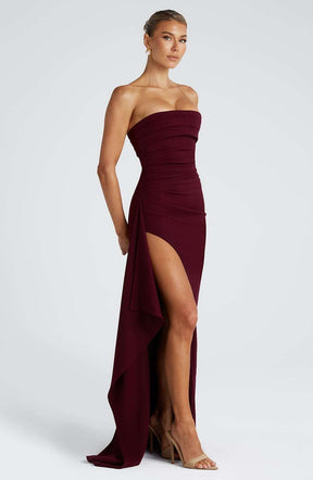 Zafira Maxi Dress - Cherry Lacquer Ryvelle