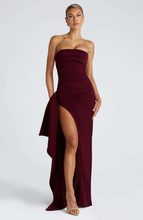 Zafira Maxi Dress - Cherry Lacquer Ryvelle