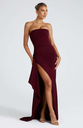Zafira Maxi Dress - Cherry Lacquer Ryvelle