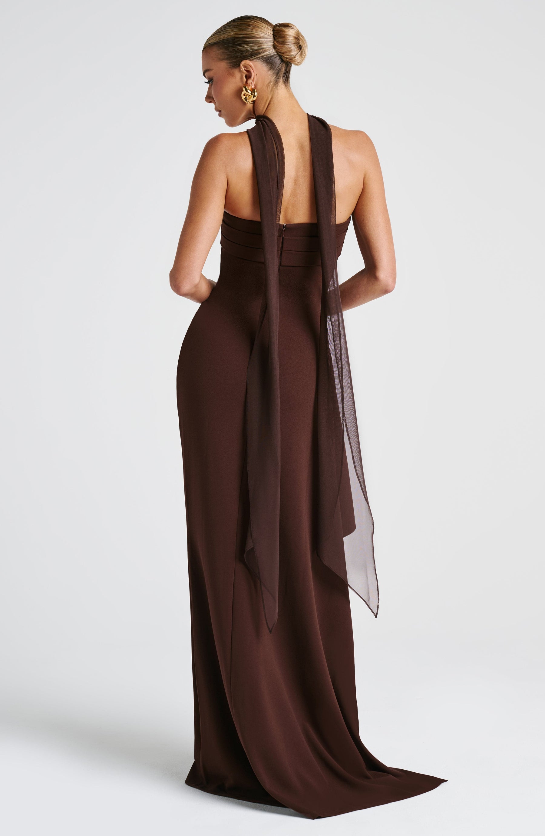 Zafira Maxi Dress - Plum Brown Ryvelle