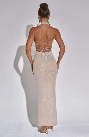 Zayde Maxi Dress - Nude Ryvelle
