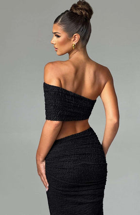 Zina Midi Skirt - Black Ryvelle