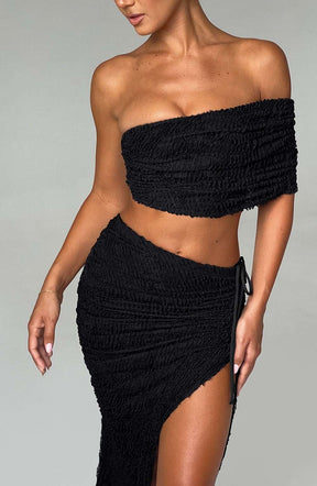 Zina Midi Skirt - Black Ryvelle